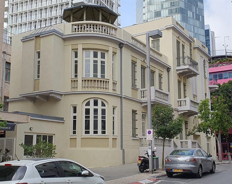 A restored historic building at 43 Lilienblum Street, Tel Aviv